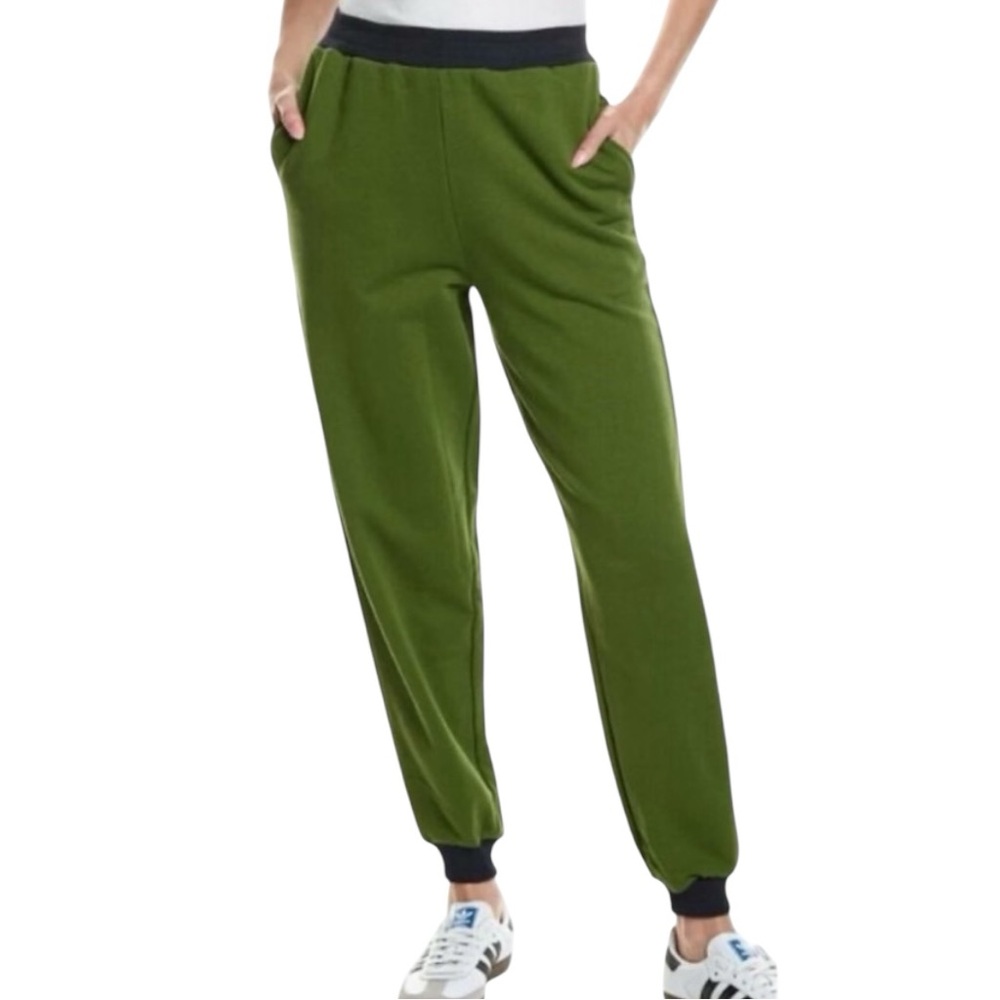WeWoreWhat Slim Leg Jogger Size M Hunter Green with Navy Band NWT
